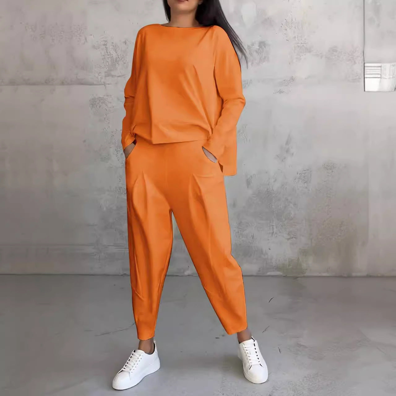 Women's Raglan Sleeve Top & Harem Pants Set – Casual Pocket Co-ord