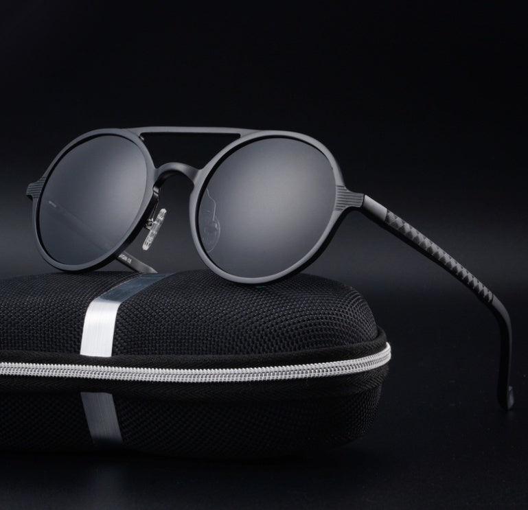 Polarized Round Sunglasses | Aluminum-Magnesium Vintage Frame – 5 Colors
