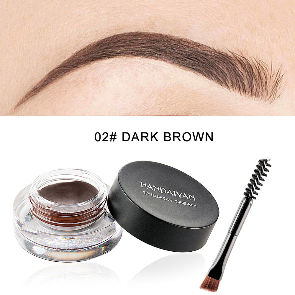 Waterproof Eyebrow Dye Cream Set – Long-Lasting Color with Brush & Jam