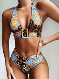 Haut de bikini nuque imprimé