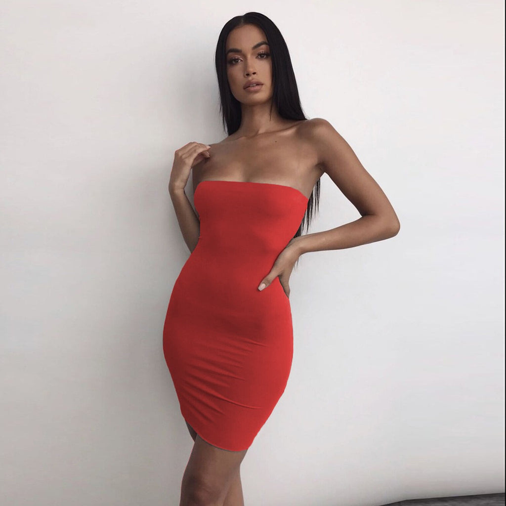 Women's  Open Back Strapless Mini Party Dress for  AdriaPulse