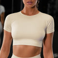 Nahtloses Yoga-Sportset Fitness Damen Laufleggings Kurzarm-Oberteile