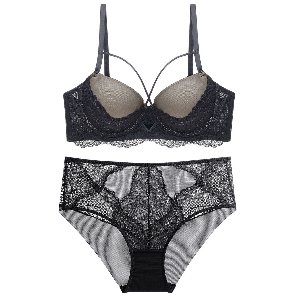 French Lace Underwire Bra Set | Hollow-Out Sexy Lingerie – Women