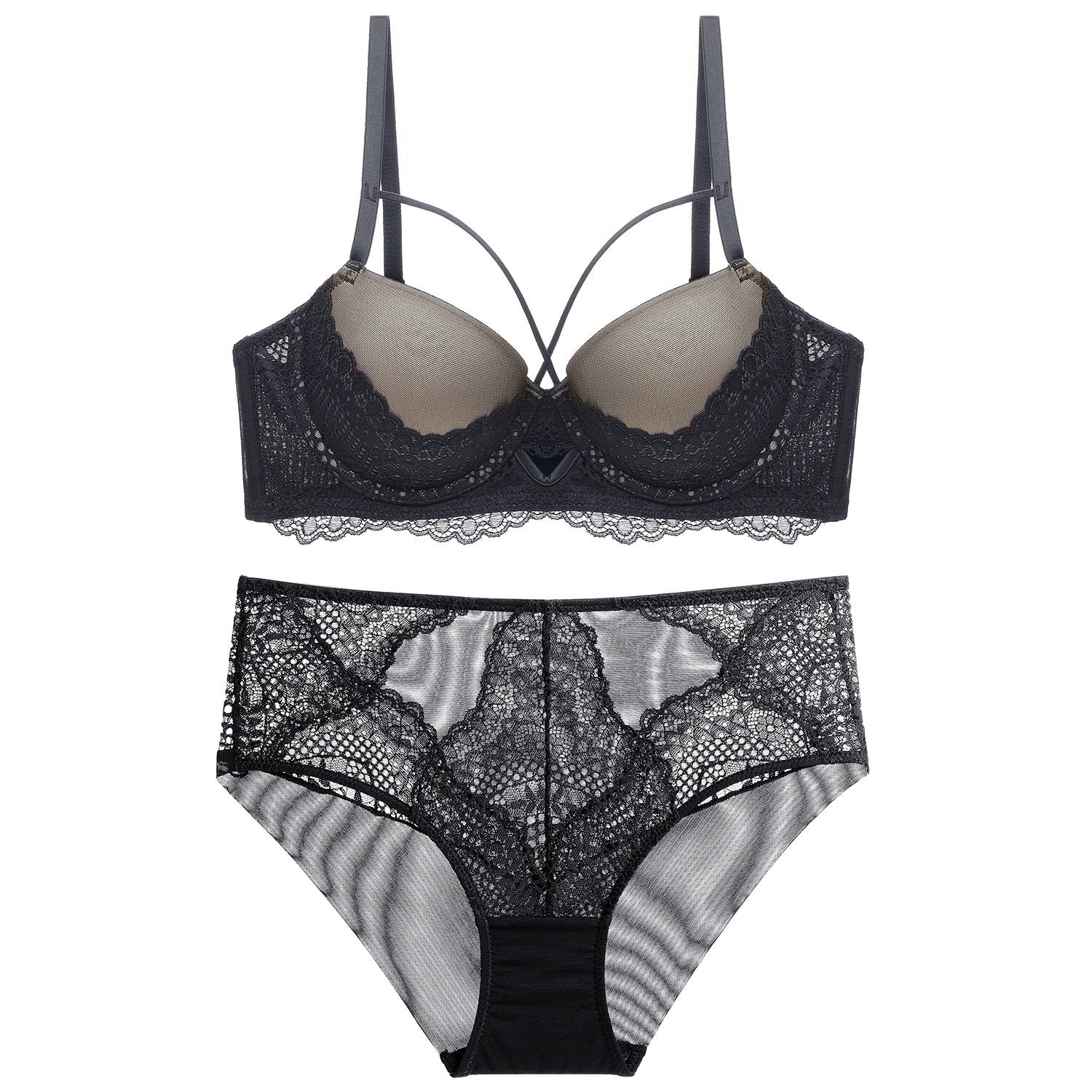 French Lace Underwire Bra Set | Hollow-Out Sexy Lingerie – Women