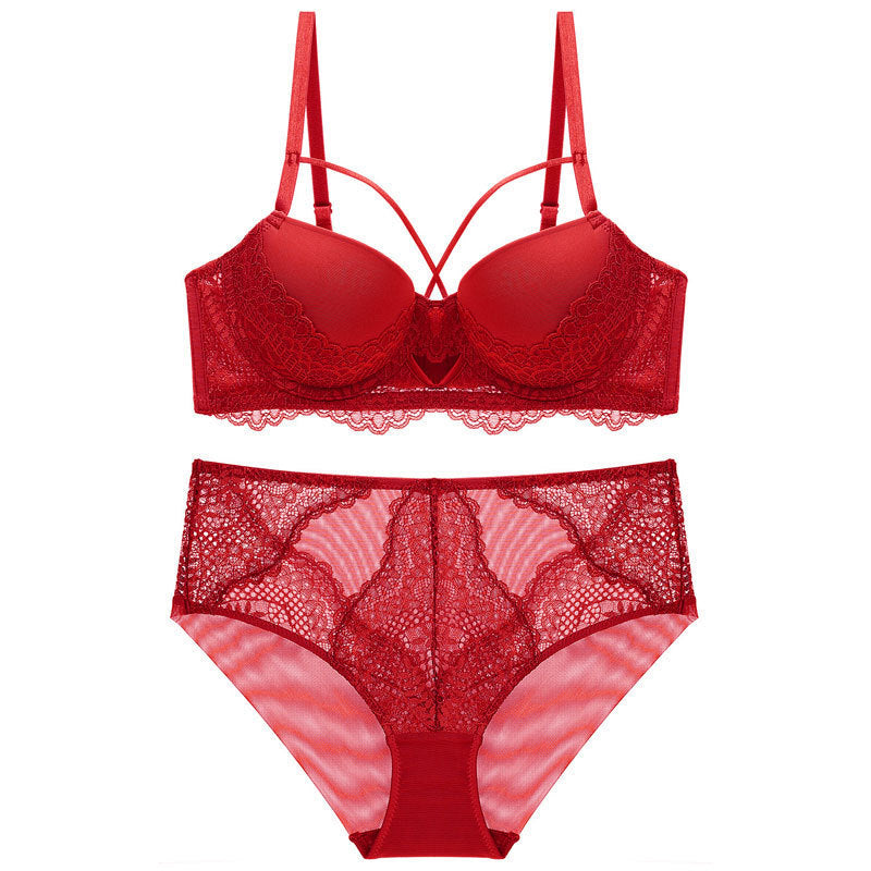 French Lace Underwire Bra Set | Hollow-Out Sexy Lingerie – Women