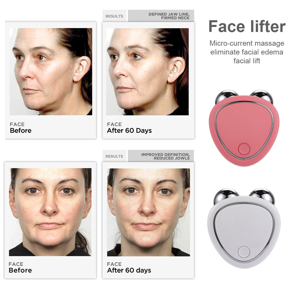 Mini Appareil de Beauté à Micro-Courant - Rouleau Massant pour le Visage