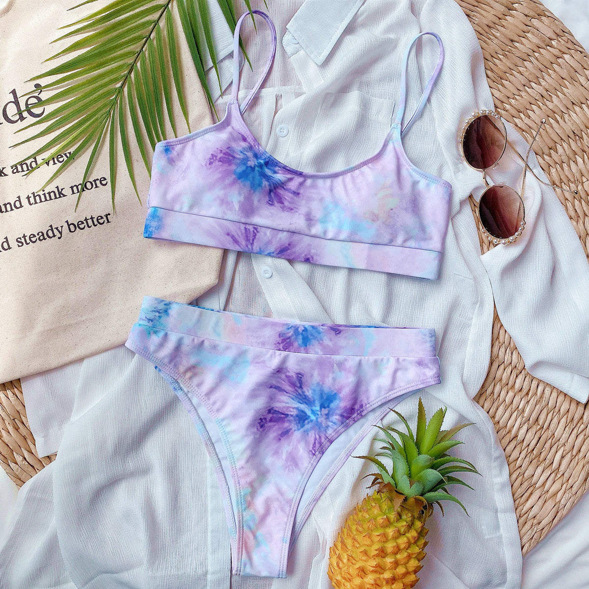 Bikini Damen Europäische und Amerikanische Bademode Geteilter Print Bikini Badeanzug