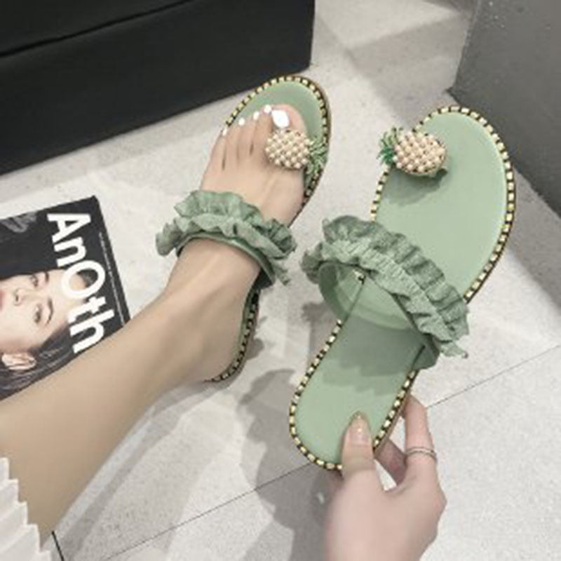 Women's Pineapple Flip-Flops – Fun PU Summer Sandals