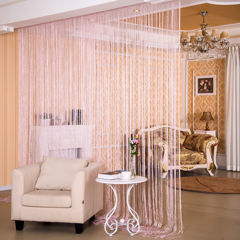 Silver Thread Sheer Curtain | Partition & Window Screen | 10 Colors