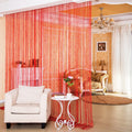 Silver Thread Sheer Curtain Bright Red AdriaPulse