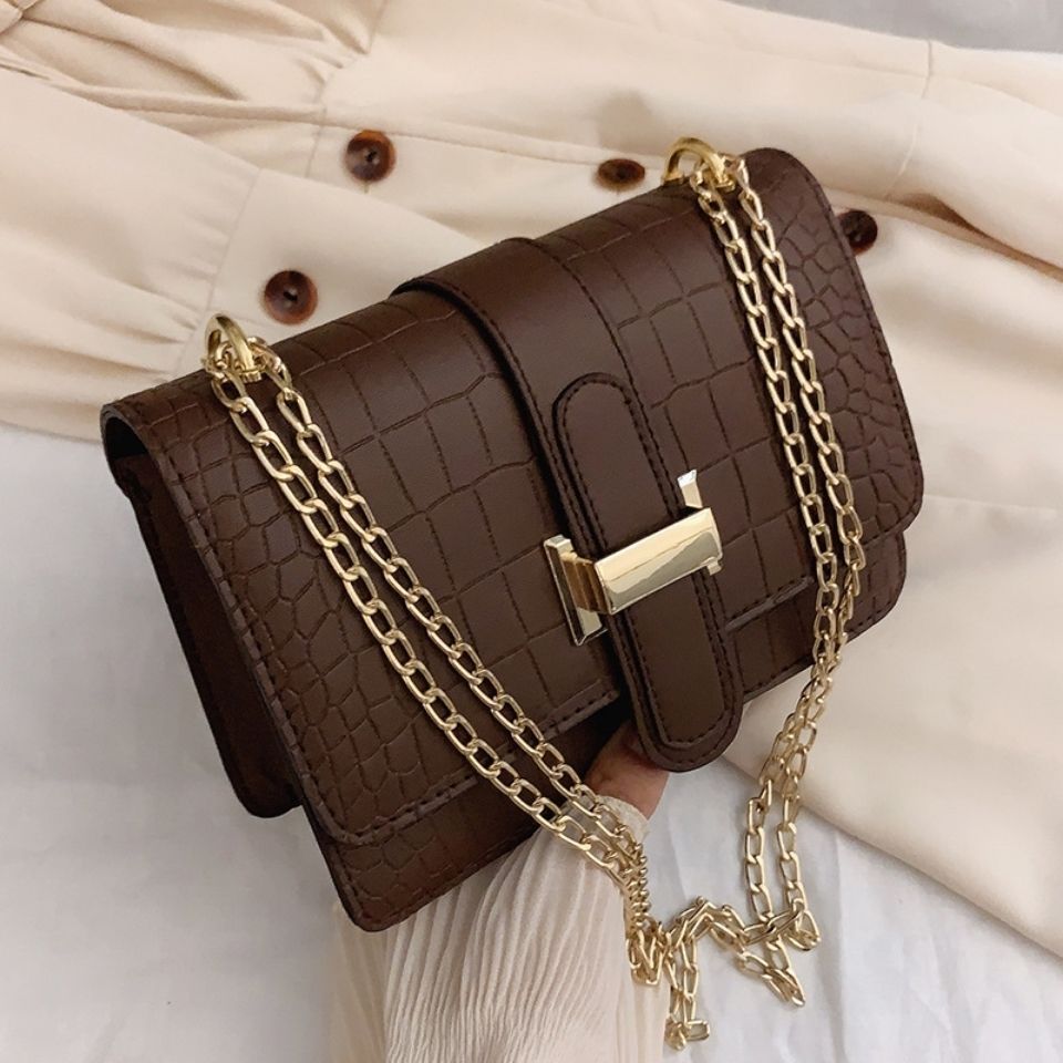 Retro Mini Shoulder Bag – Casual Chain Crossbody PU Leather Purse