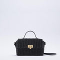 Straw Woven Crossbody Bag – Paper Rope Handbag – Black – AdriaPulse