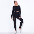 Women's Seamless Yoga Suit – Long Sleeve Knitted Activewear