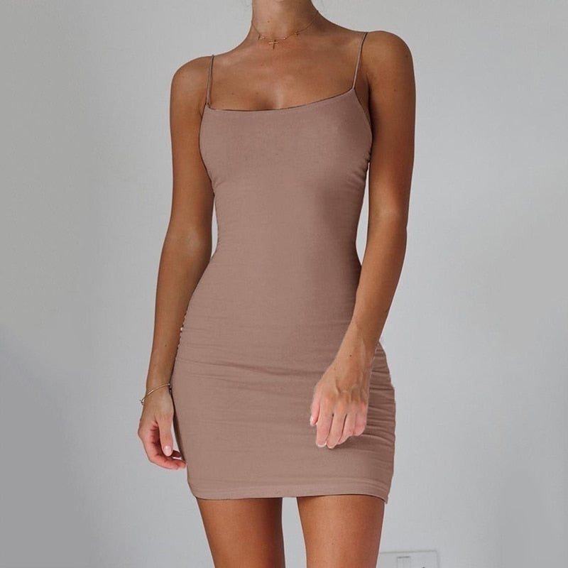 Halter Neck Bodycon Mini Dress Women  AdriaPulse 