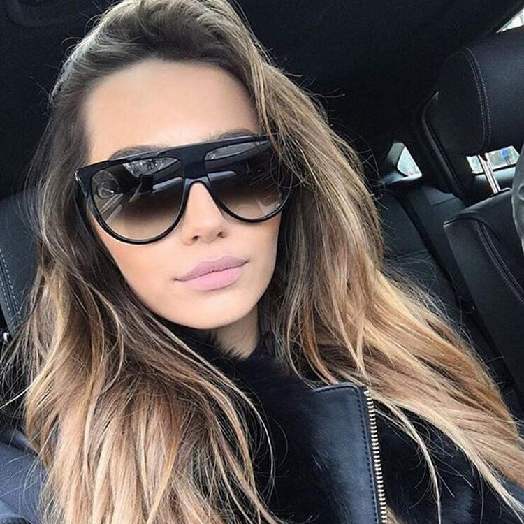 Trend Runde Gesichtsform Einteilige Allround-Sonnenbrille für die Straßenfotografie