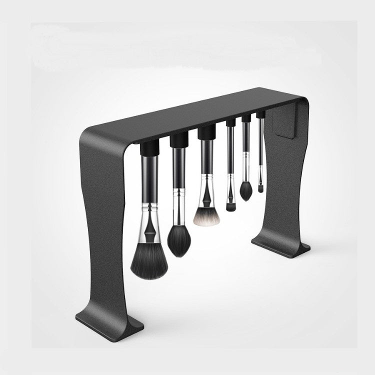 Magnetic Makeup Brush Drying & Hanging Rack – Desktop Organizer with 12 Silicone Caps | Black