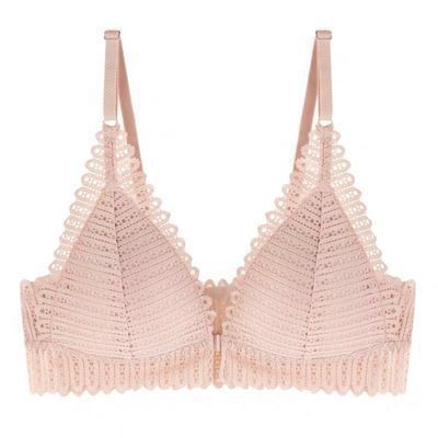 Lace Gathering Bra | Thin Cup Wire-Free Everyday Bra – Women