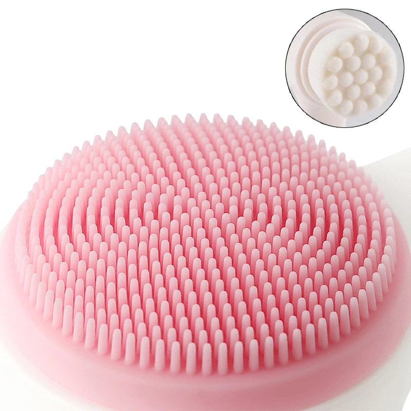 Outil de soin de la peau en silicone double face Nettoyant facial Brosse de nettoyage du visage Vibration Massage facial Produit de lavage