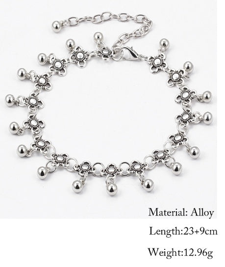 Chaîne et bracelet de cheville étoile de mer en alliage d'argent électroplaqué