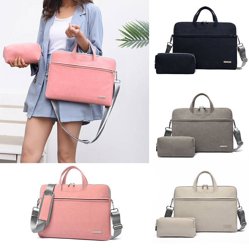 PU Leder Damen Laptoptasche Notebook Tragetasche Aktentasche Für Macbook Air 13.3 14 15.6 Zoll Herren Handtaschen Schulter Maus Tasche