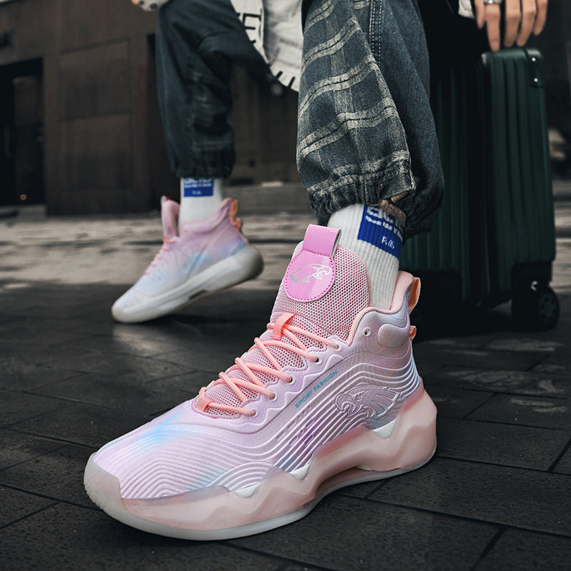 Leuchtende High-Top-Basketballschuhe