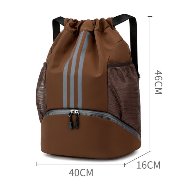 Unisex Oxford Drawstring Crossbody Travel Bag – 20-35L with Shoe Compartment