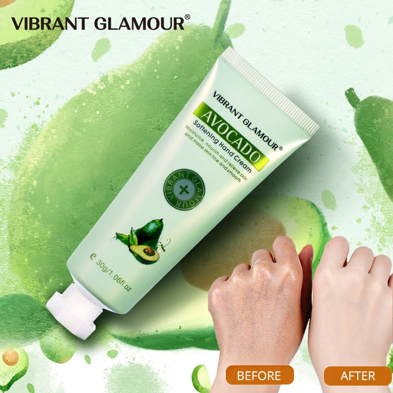 VIBRANT Avocado Hand Cream 30g in green – nourishing fruit scent moisturizer | AdriaPulse