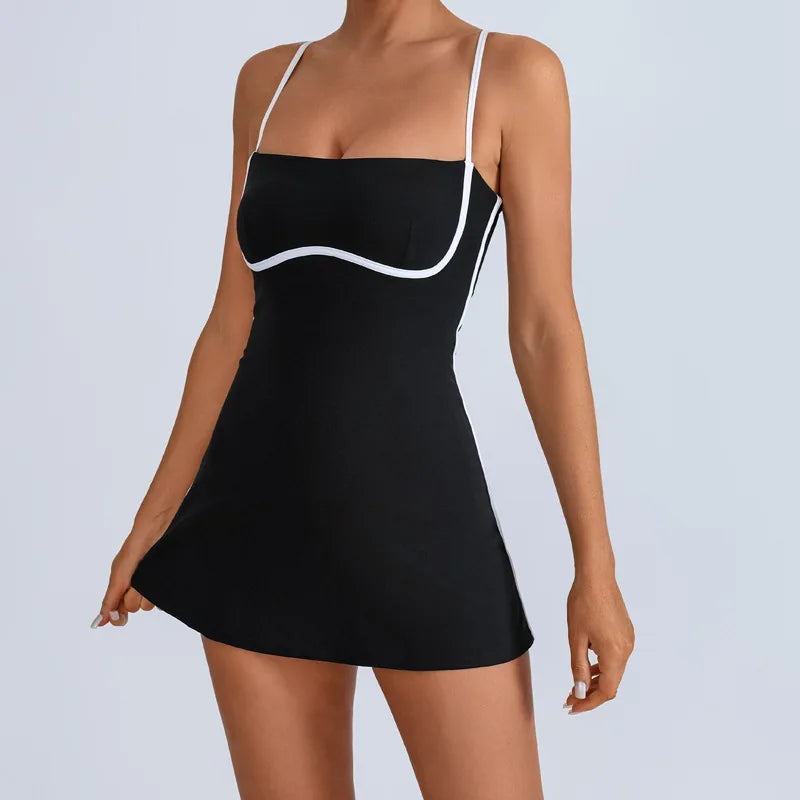 2025 New Women Yoga Jumpsuit Set Sexy Anti Glare One-Piece Jumpsuit Dance Ballet Sports Dress Gym Push up Running Tennis Sports