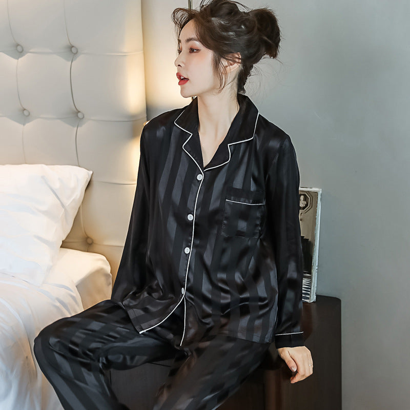 Couples Ice Silk Pajama Set – Soft Cotton Loungewear for Women & Men – AdriaPulse"