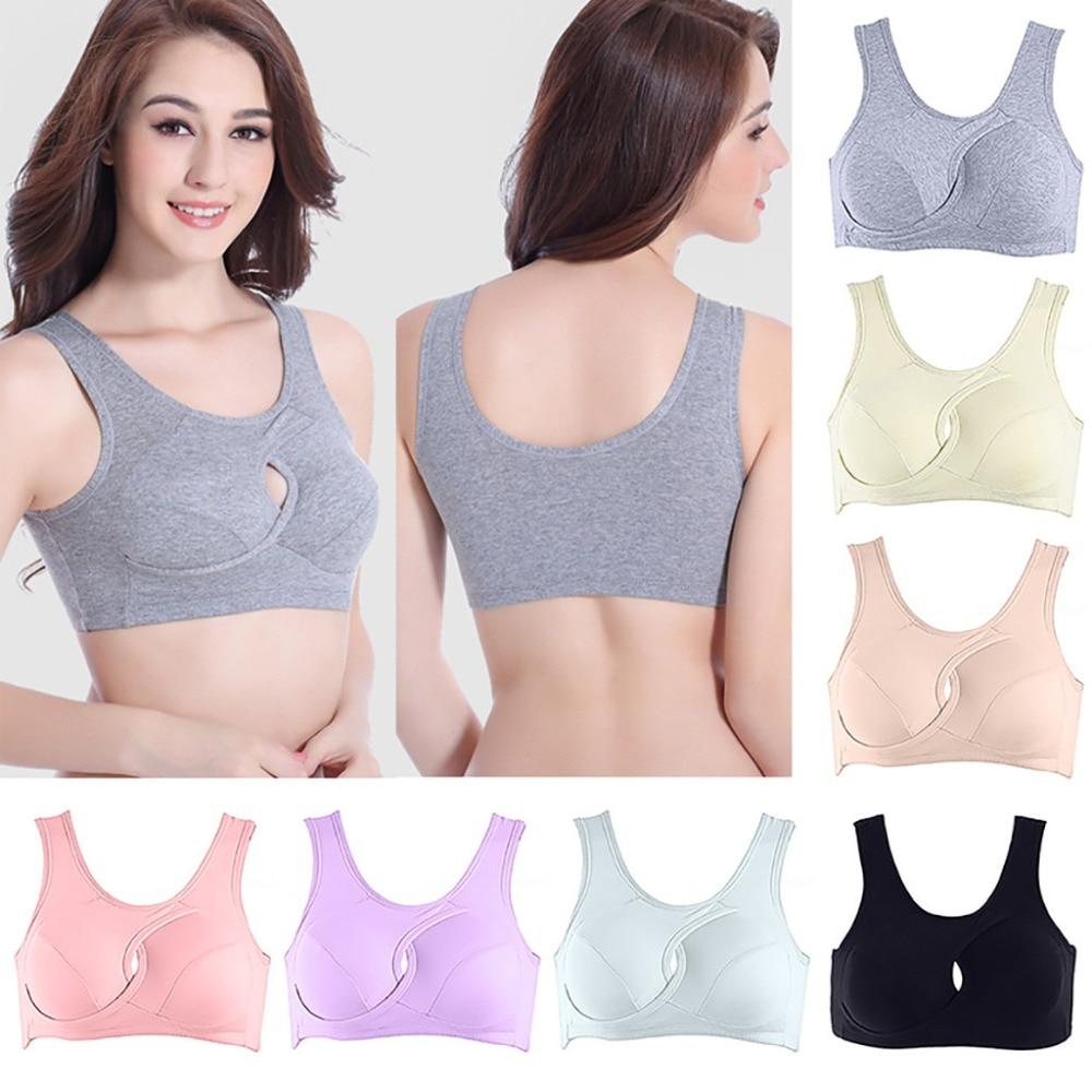 Plus Size Wire-Free Cotton Bra With Removable Padding