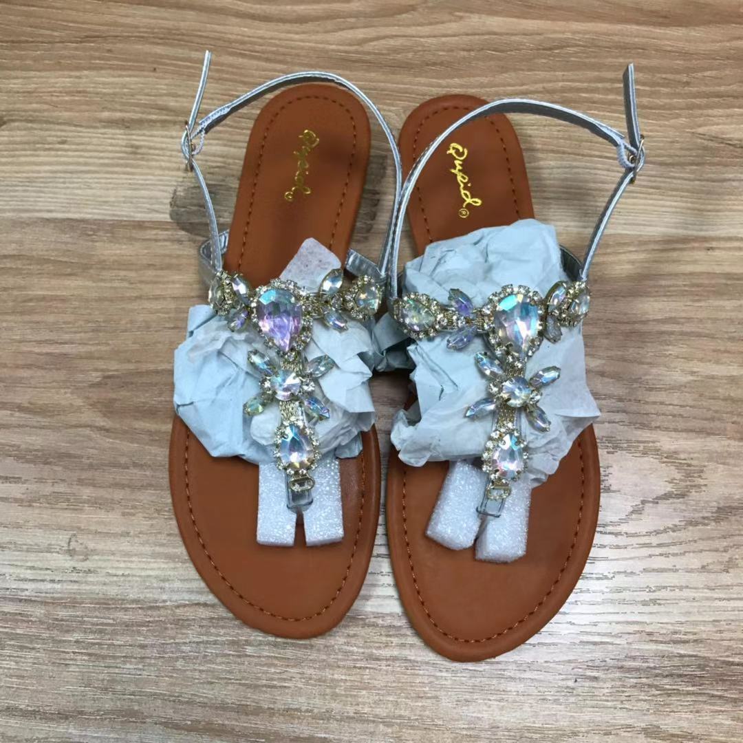 Sandales Femme Bohème en Cristal – Tongs à Boucle Strass