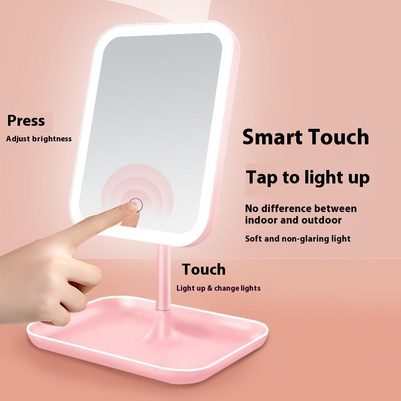 Portable Smart LED Makeup Mirror – Lighted Vanity Mirror for Flawless On-the-Go Makeup | Pink