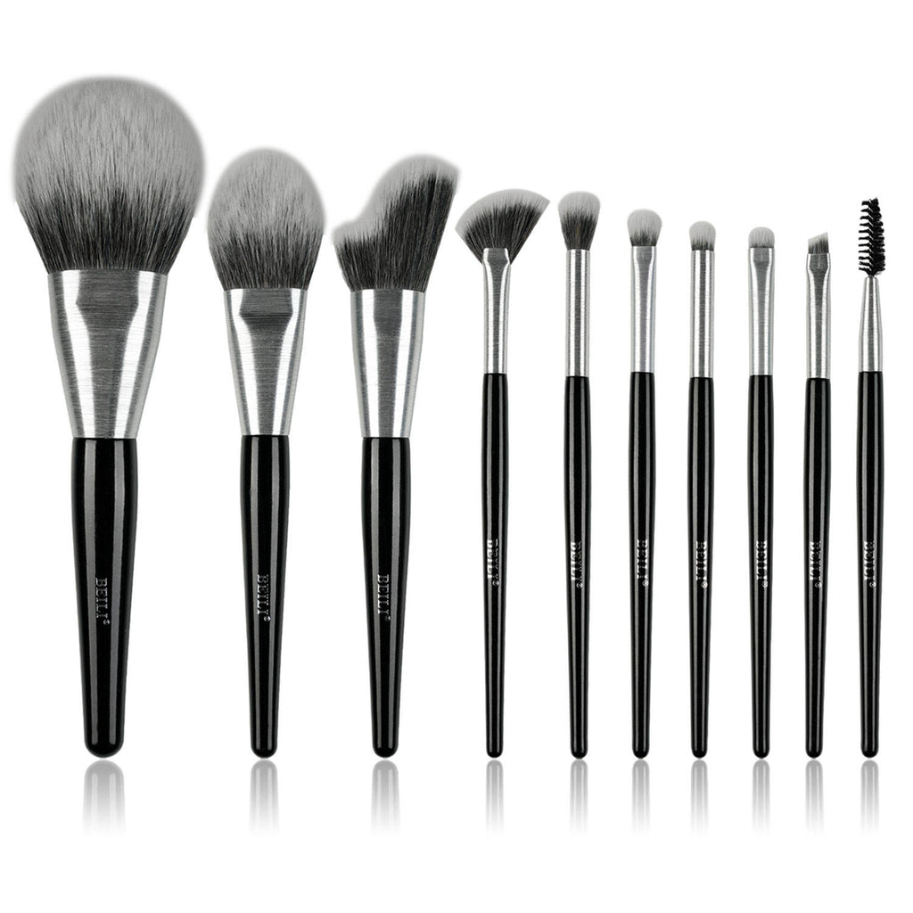 Set de 10 pinceaux de maquillage Beili – Pinceaux Kabuki à poils synthétiques pour fond de teint, correcteur et fard à paupières