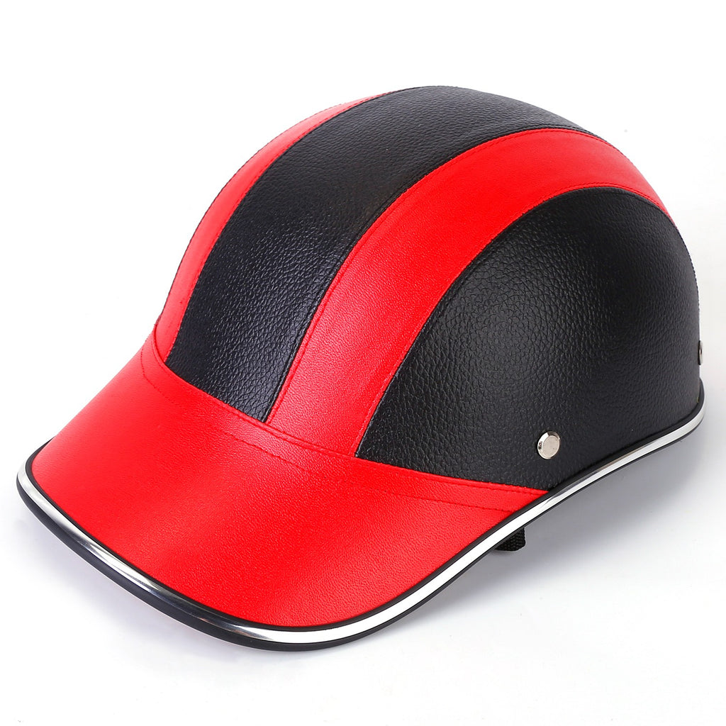 Bicycle Helmet – Adjustable Windproof Leather Cap with UV Sunshade for Cycling & Motorcycle