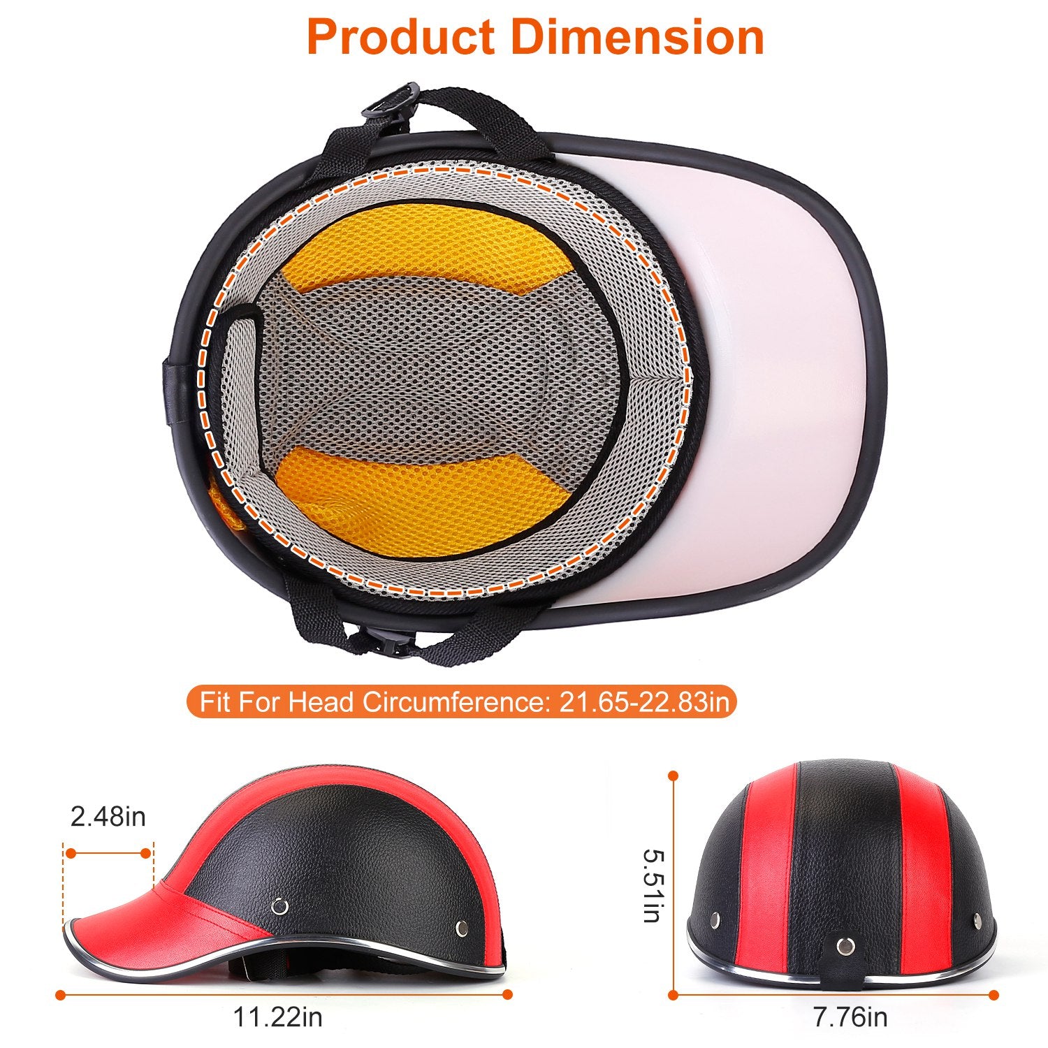 Bicycle Helmet – Adjustable Windproof Leather Cap with UV Sunshade for Cycling & Motorcycle