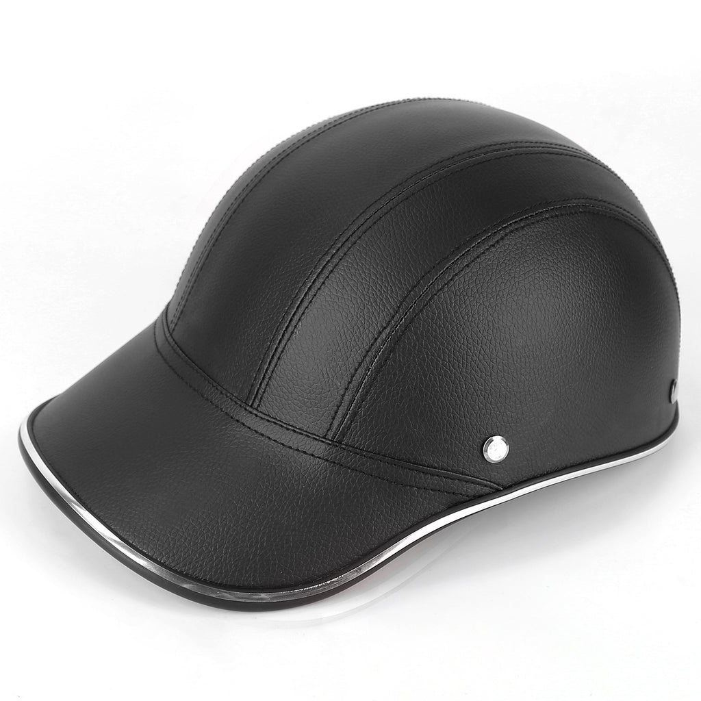 Bicycle Helmet – Adjustable Windproof Leather Cap with UV Sunshade for Cycling & Motorcycle