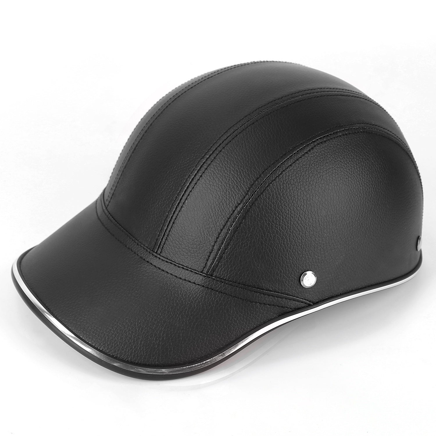 Bicycle Helmet – Adjustable Windproof Leather Cap with UV Sunshade for Cycling & Motorcycle