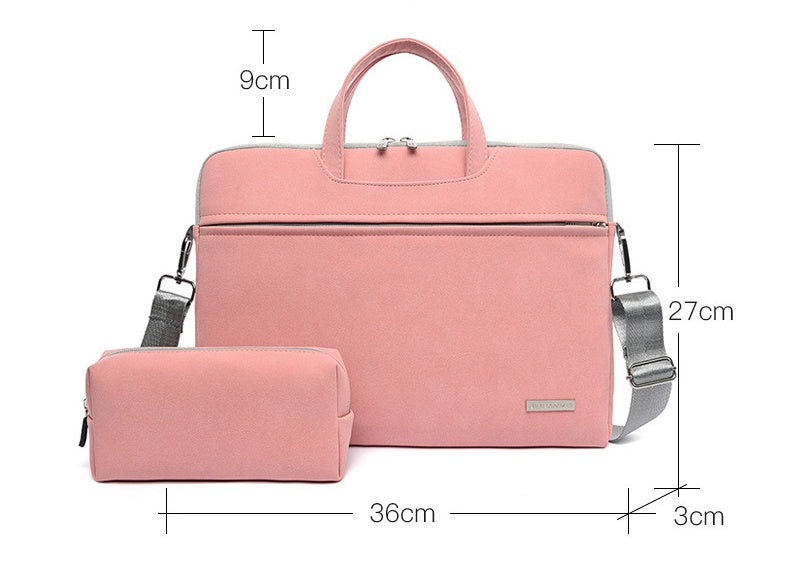 PU Leder Damen Laptoptasche Notebook Tragetasche Aktentasche Für Macbook Air 13.3 14 15.6 Zoll Herren Handtaschen Schulter Maus Tasche