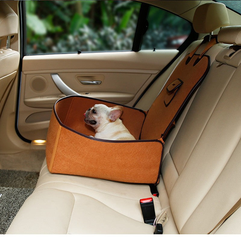 Dual-Purpose Pet Car Seat Cushion – Waterproof Nylon, Adjustable Strap, 45x45x58cm