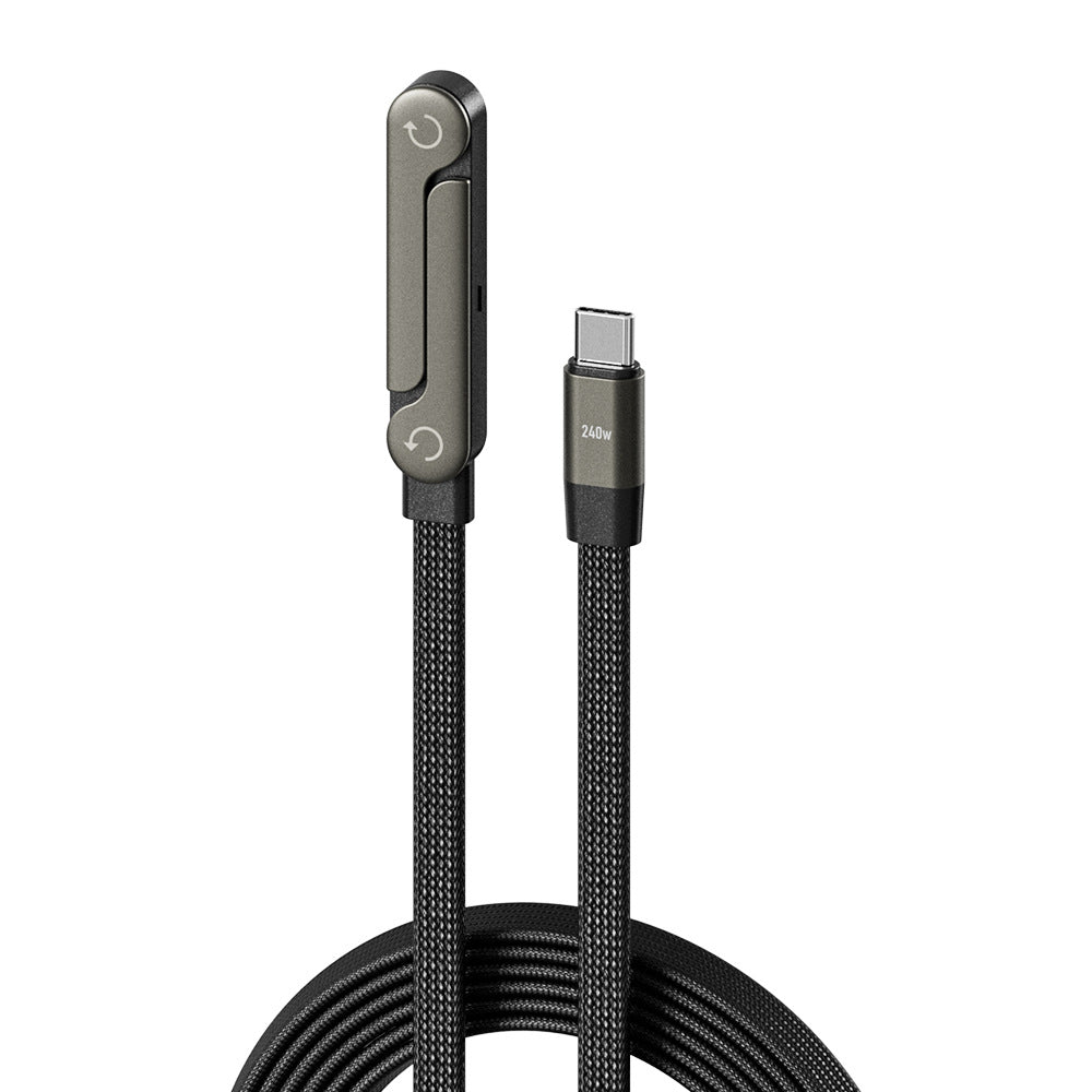 Câble de données de charge rapide pliable 2-en-1 avec support Support pliable pour téléphone et tablette Type-C vers Type-C USB-A vers Type-C
