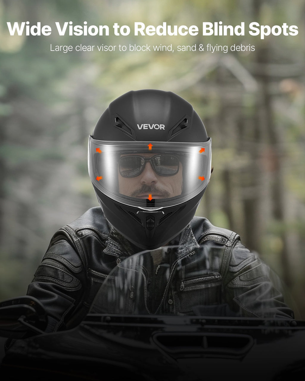 DOT approved modular motorcycle helmet in matte black with clear visor for men and women – AdriaPulse