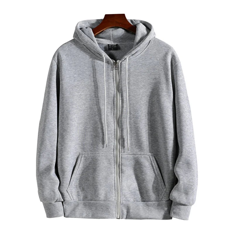 Sweatshirts à Capuche Zippés Homme Hiver Automne Nouveau Sweat-shirt à Capuche à Manches Longues Mode Décontracté Tenue Masculine Vêtements de Sport Coupe Ample