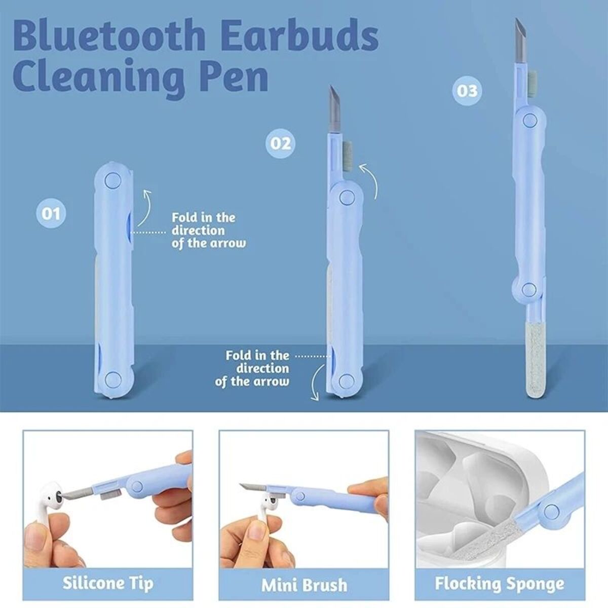7-in-1 Keyboard Cleaner Brush Kit – Multifunctional Cleaning Set with Keycap Puller | Blue & Pink