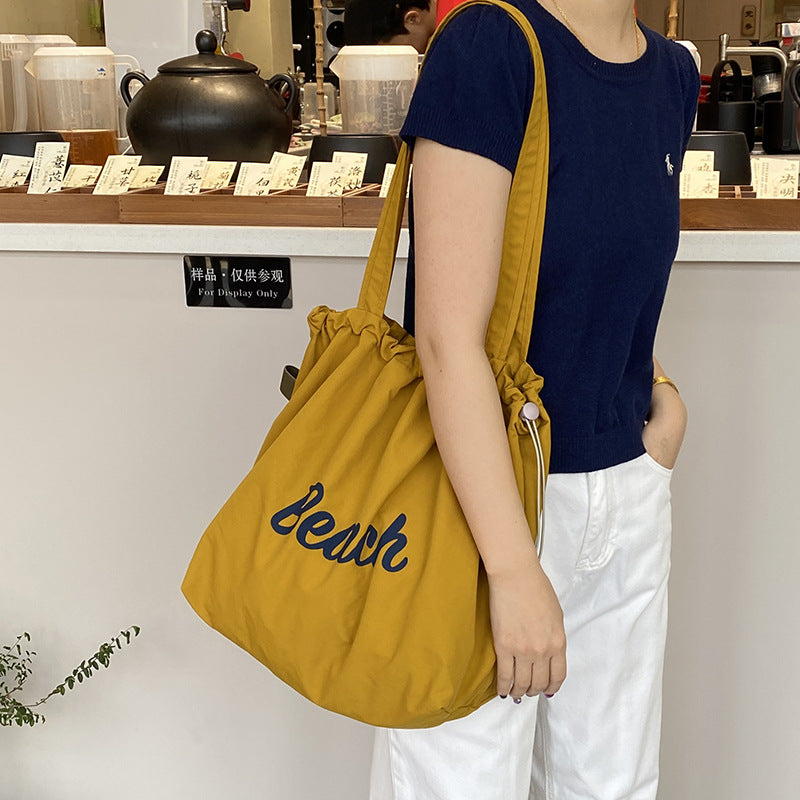 Women's Large Capacity Canvas Beach Shoulder Bag – Lightweight Polyester Tote