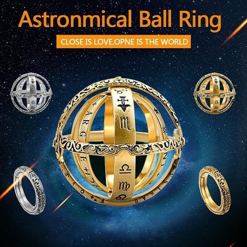 Astronomical Ball Ring & Necklace – Rotating Universe Globe Jewelry