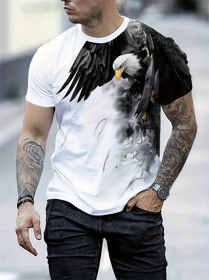 Eagle Print T-Shirt | Oversized Digital Print Tee – XS to 5XL