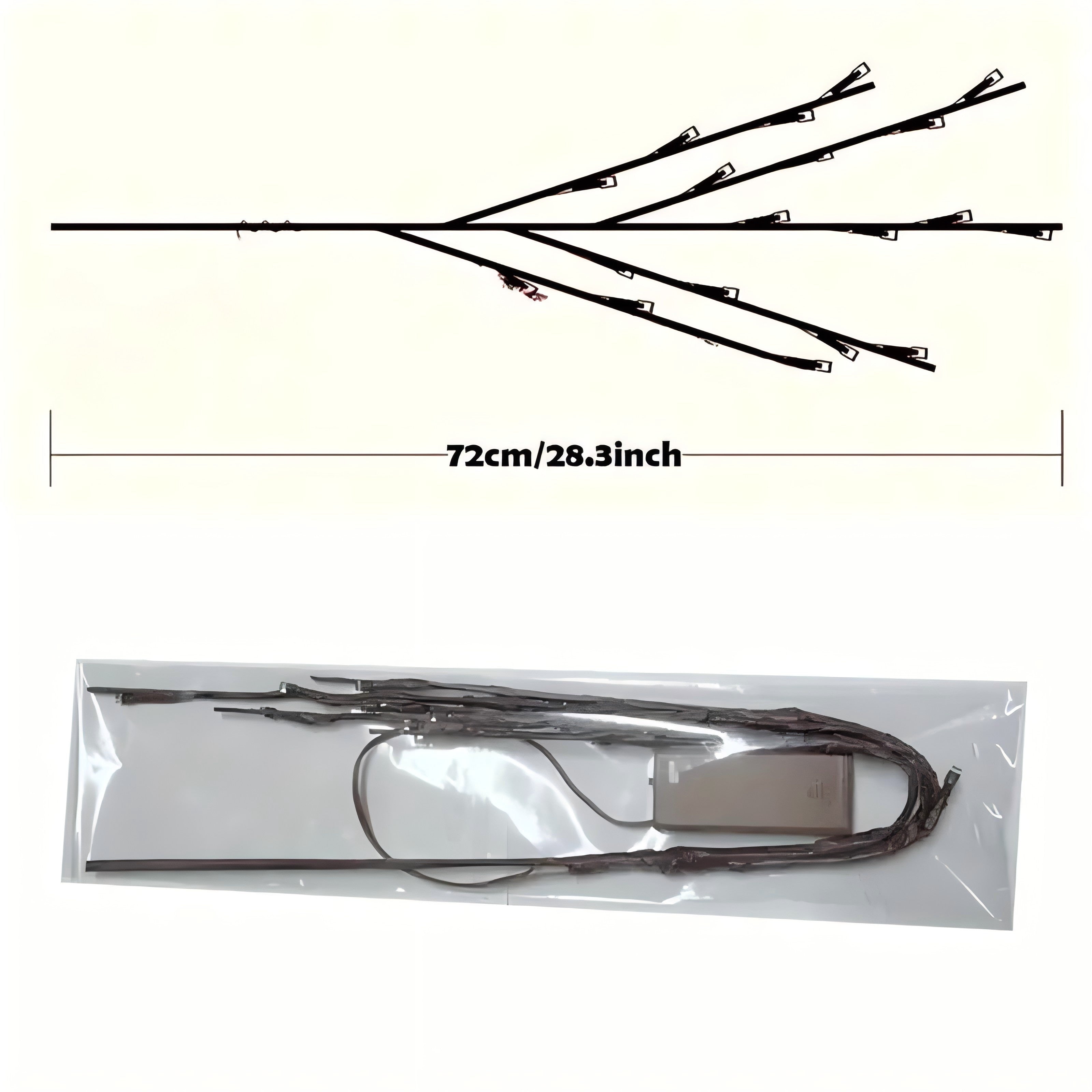 LED Ast-Deko-Leuchte – 4er-Set beleuchtete Äste für die Heimdekoration