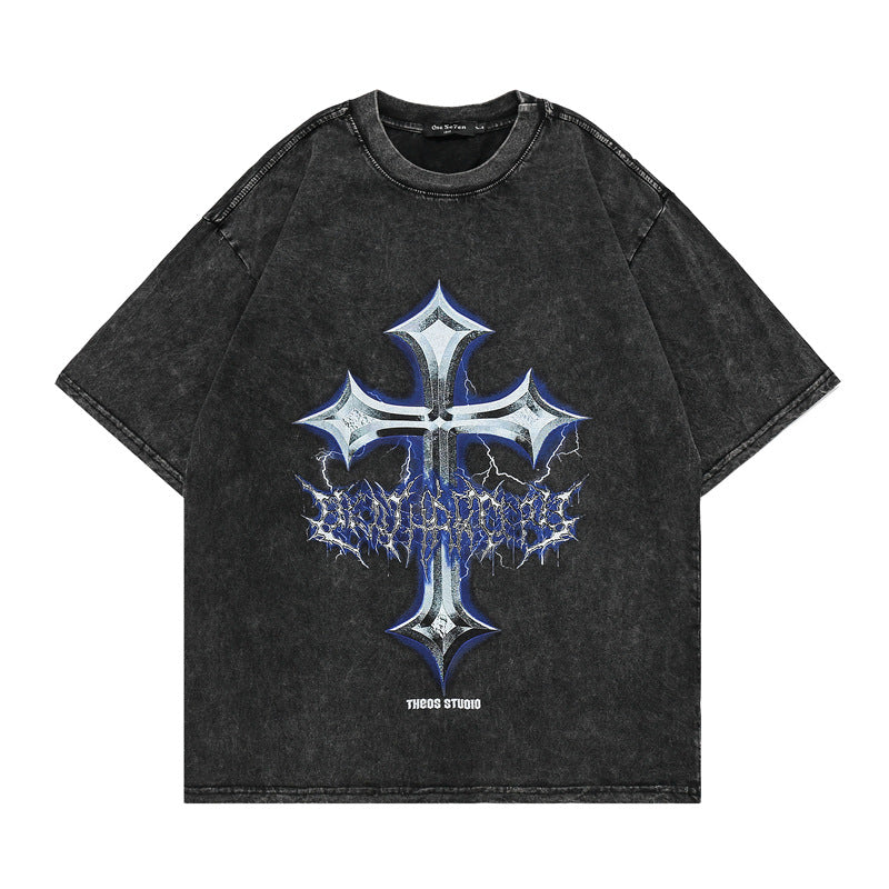 Distressed Portrait Print T-Shirt | Retro Hip-Hop Cotton Tee – Unisex