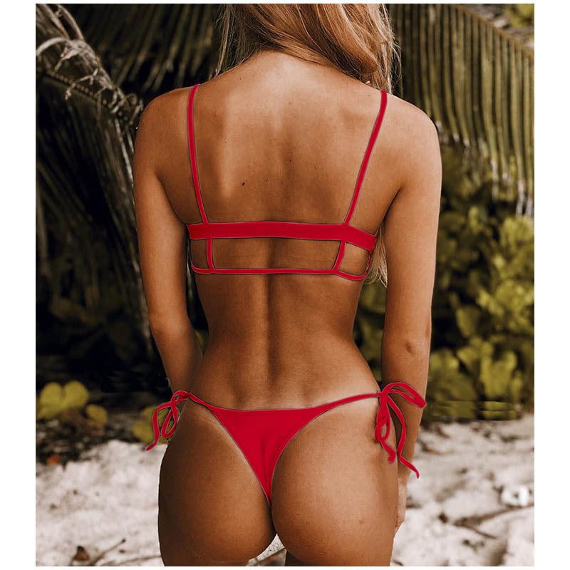 Maillot de bain bikini sexy pour femme – Deux pièces en polyester et spandex