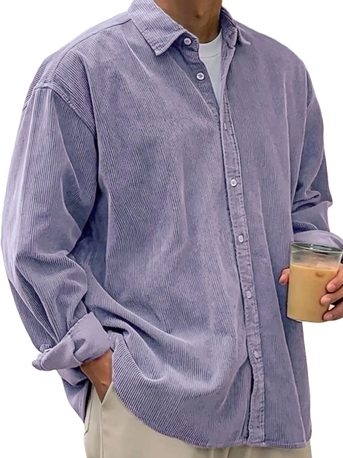 Casual Loose Men's Thick Shirt Jacket – 12 Colors S–5XL